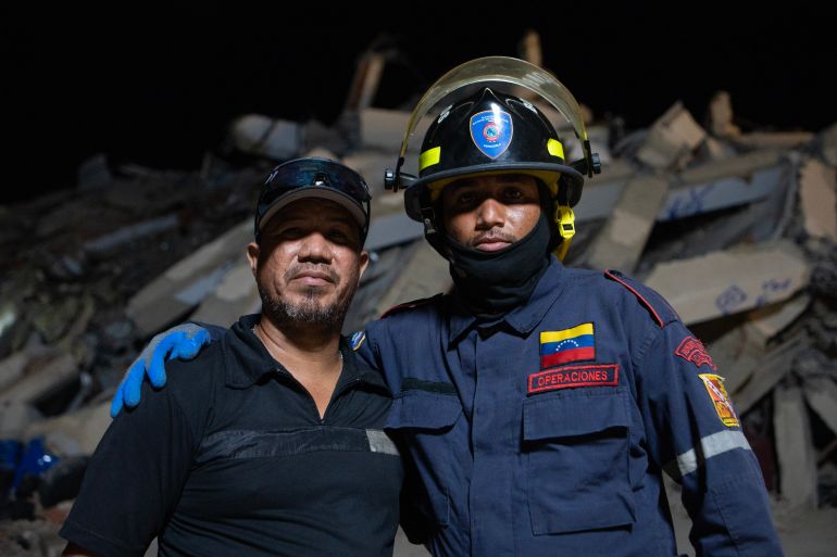 Jose Garcia and Jesus Garcia, dressed in firefighting gear