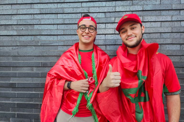 Morocco fans smile for the camera.