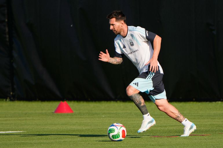 Lionel Messi in action