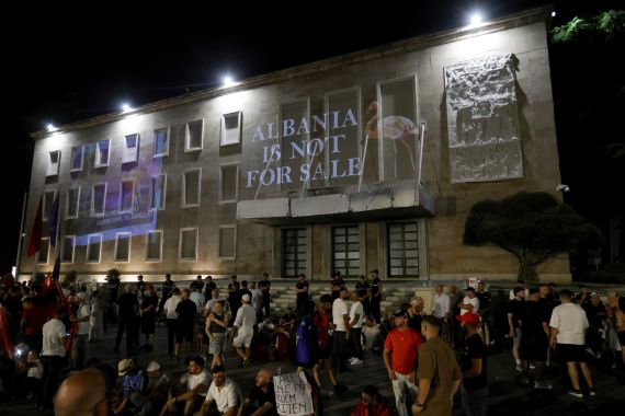 Albanian protesters rally against Kushner-backed resort in protected area