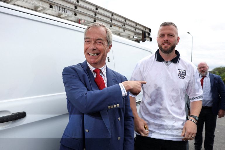 Nigel Farage and Reform UK by-election candidate Rob Kenyon